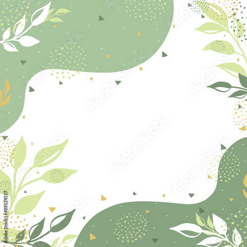 Modern universal artistic templates.International Women's Day and Holiday cards.Good for invitations,menu, table number card design. Spring wedding templates.Abstract creative leaves background