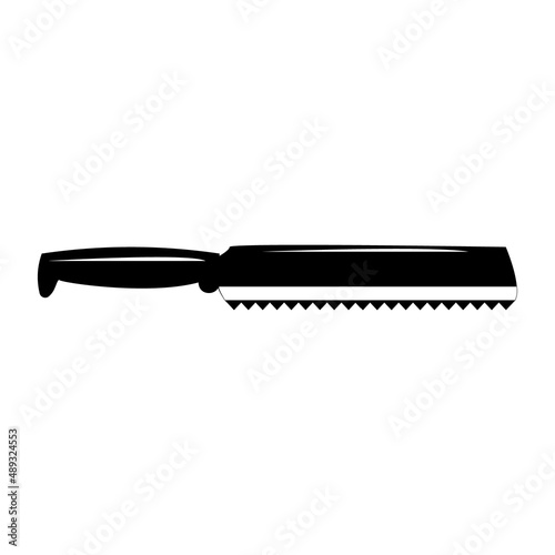 vector icon of a black and white bread knife