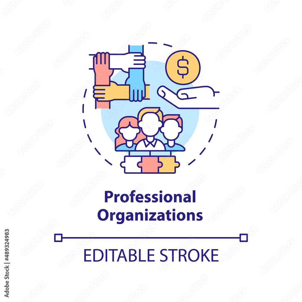 Professional organizations concept icon Professional organizations concept icon