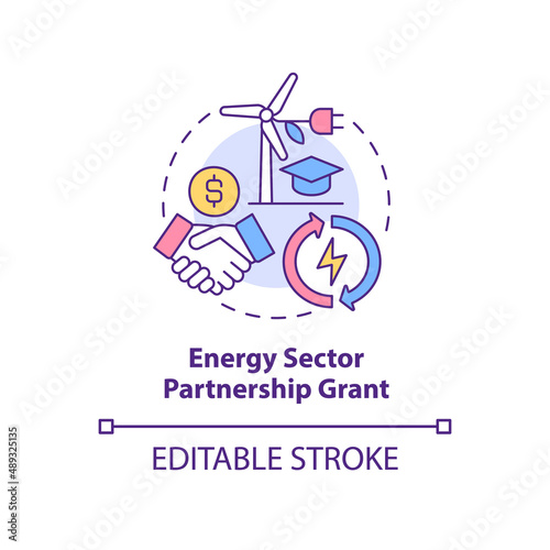 Energy sector partnership grant concept icon