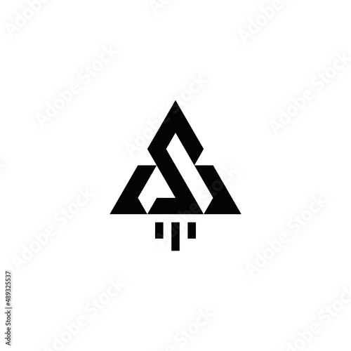 s a sa as initial rocket logo design vector template