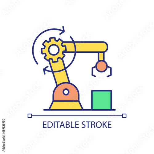 Contemporary technology for production company RGB color icon