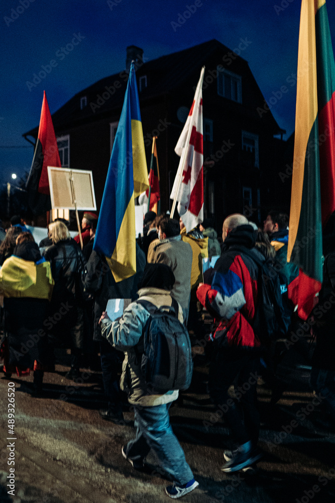 Yesterday 10 thousand Lithuanian citizens gathered on the Independence Square in support of Ukraine, which is facing Russia's military aggression.  Slava Ukraini! Heroiam Slava! No to war!