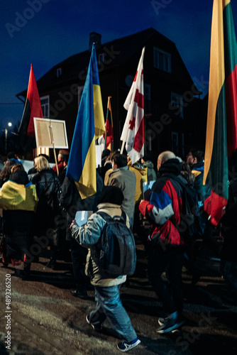 Yesterday 10 thousand Lithuanian citizens gathered on the Independence Square in support of Ukraine, which is facing Russia's military aggression. Slava Ukraini! Heroiam Slava! No to war!