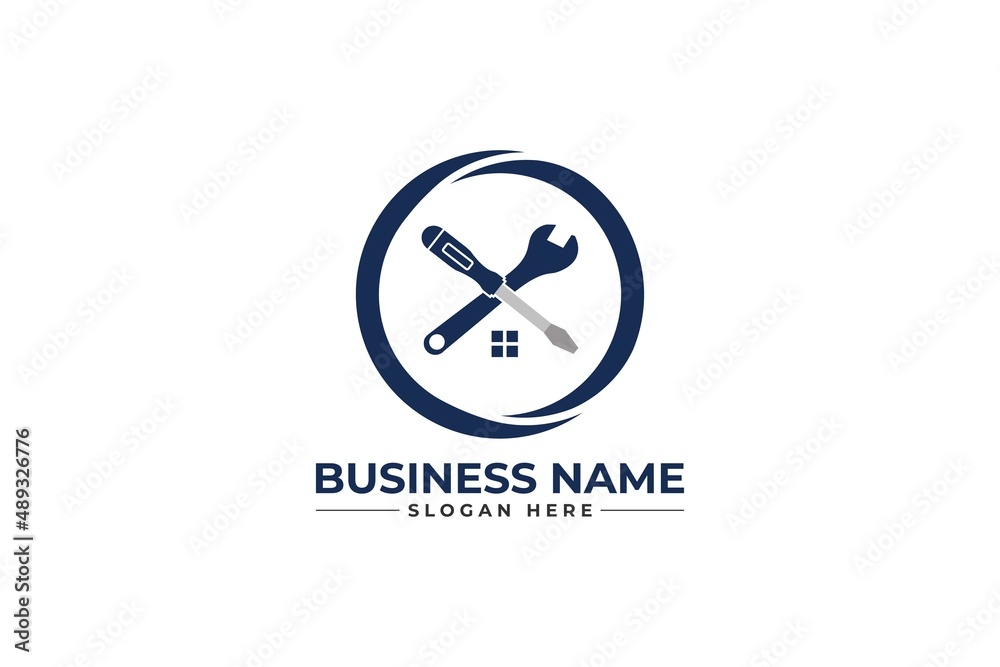 home repair, roofing, remodeling, handyman, home renovation, decor logo	