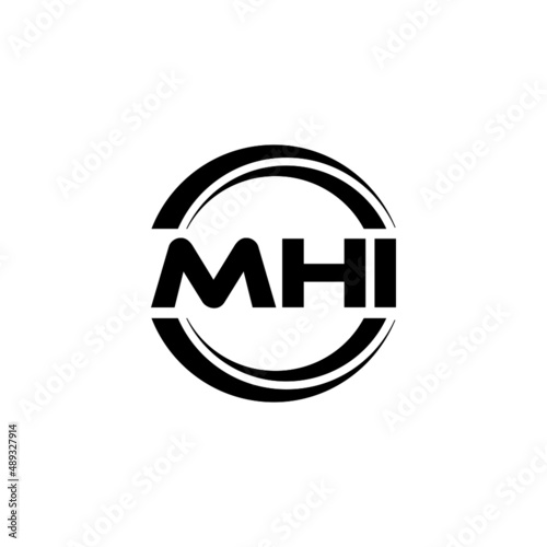MHI letter logo design with white background in illustrator, vector logo modern alphabet font overlap style. calligraphy designs for logo, Poster, Invitation, etc. 