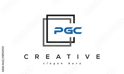 PGC creative square frame three letters logo photo