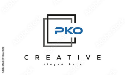 PKO creative square frame three letters logo photo