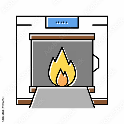 crematorium equipment color icon vector isolated illustration