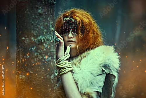Tableau sur toile magic ritual in forest