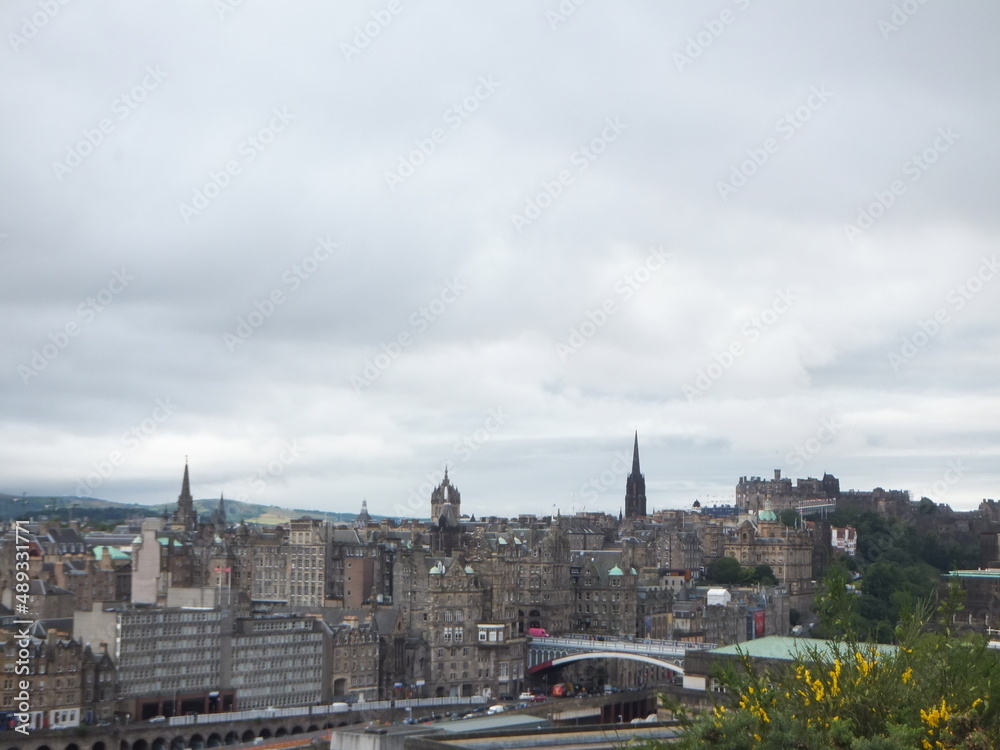 view of the town on cloudy day Edinburgh