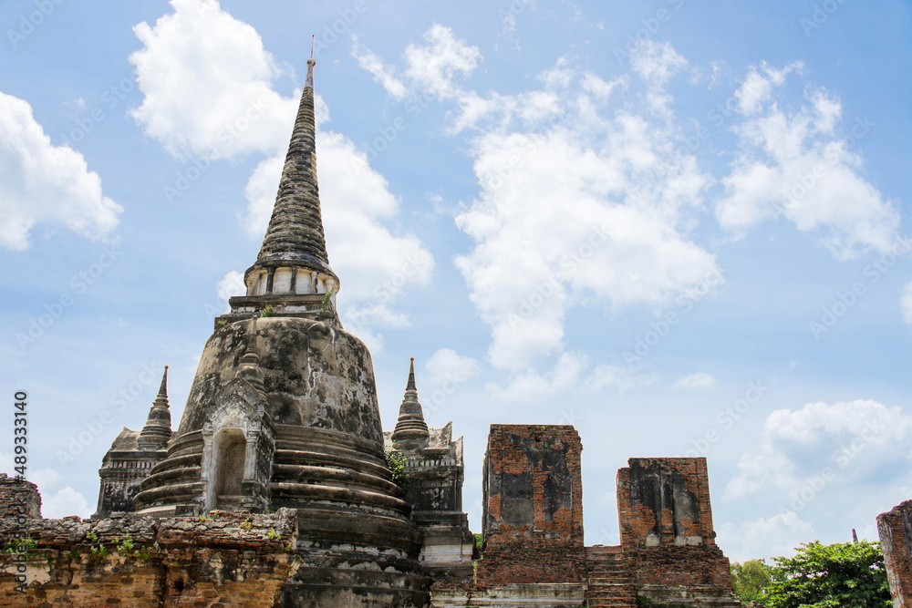 Old Temple in Ayuthaya Historical Park of Thailand