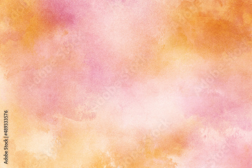 Pastel Yellow and Pink Watercolor Ombre Background Texture © ChinnishaArts