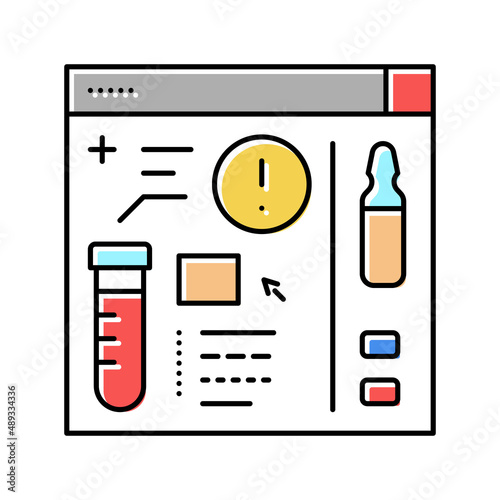 online diagnosis color icon vector illustration