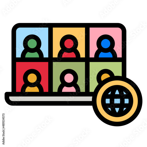 webinar line icon