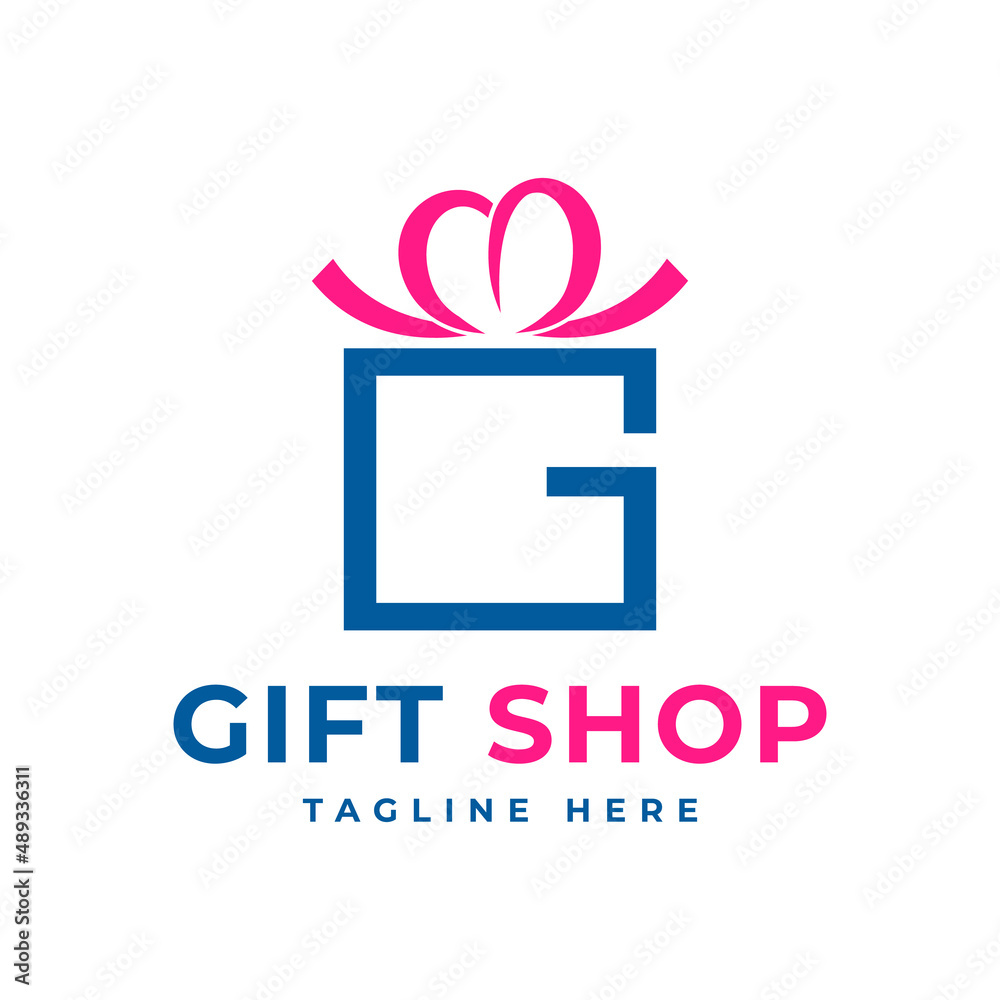 G Letter Gift Shop Creative Lettering Sign Logo Design Template Stock  Vector | Adobe Stock