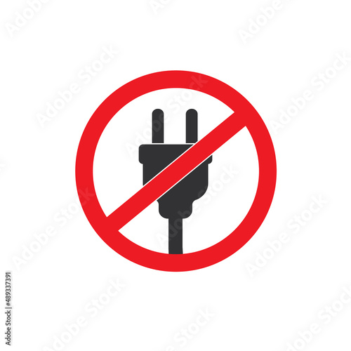 forbidden to use power plug icon ,vector illustration