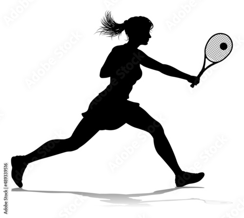 Tennis Silhouette Sport Player Woman