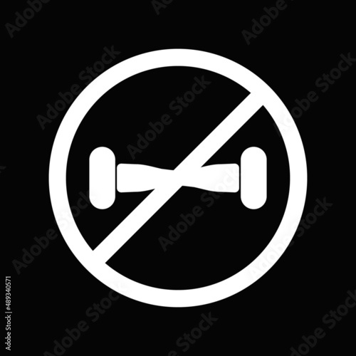 No self balancing scooter allowed white monochromatic prohibition vector sign photo