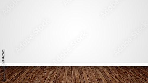 Fototapeta Naklejka Na Ścianę i Meble -  Concept or conceptual vintage or grungy brown background of natural wood or wooden old texture floor as a retro pattern layout on white. A 3d illustration metaphor to time, material, emptiness,  age