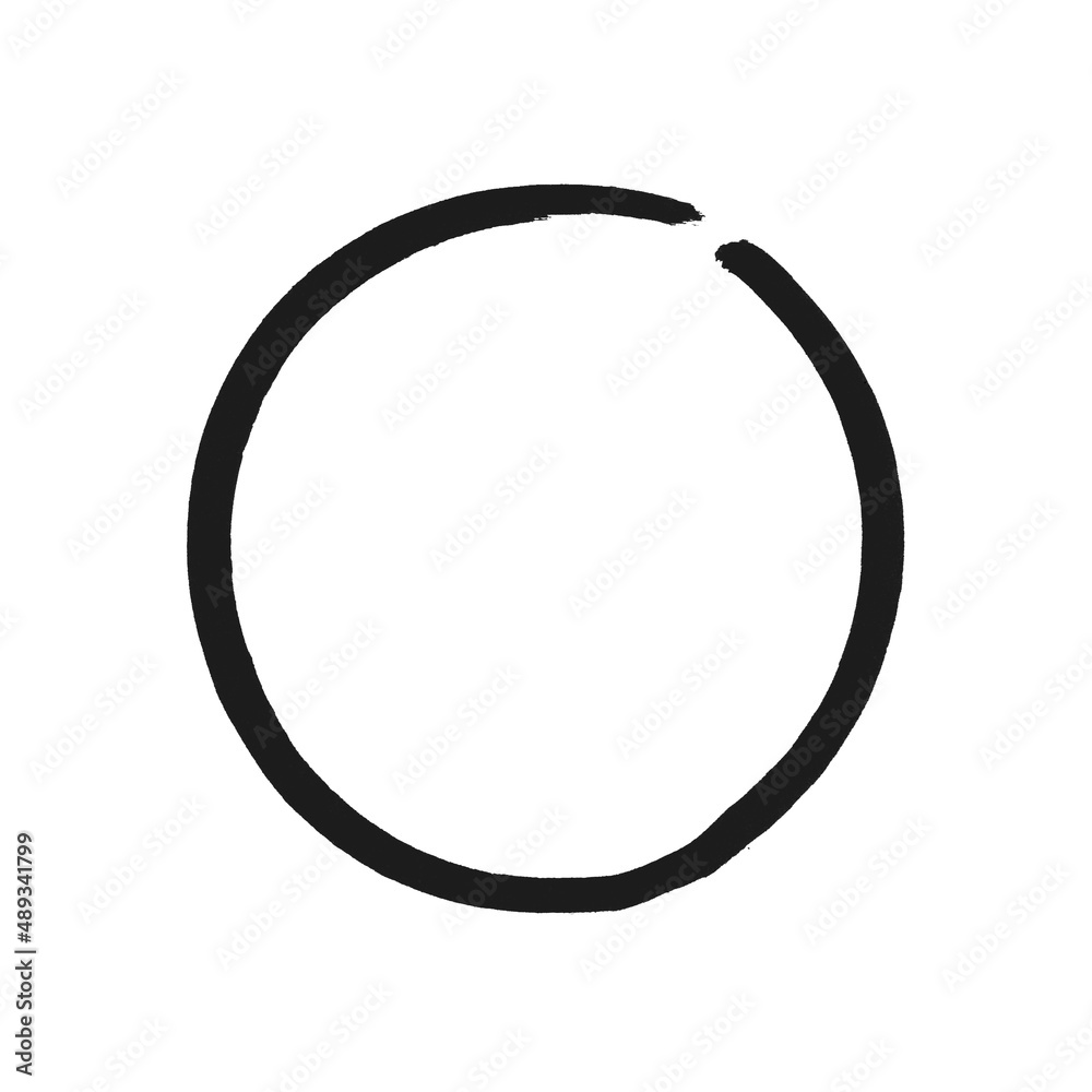 Kreis in schwarz als Umrandung gezeichnet mit einem Stift Kreis in schwarz als Umrandung gezeichnet mit einem Stift