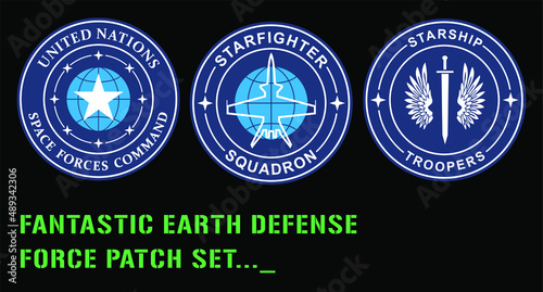 Fotografie, Obraz Fantastic earth defense force patch set