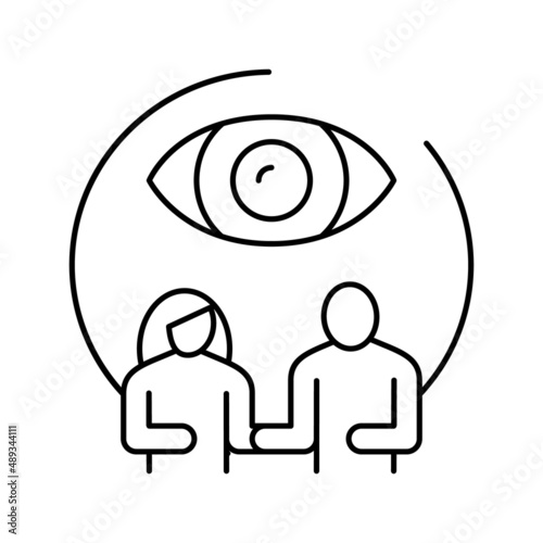 conjugal supervision line icon vector illustration