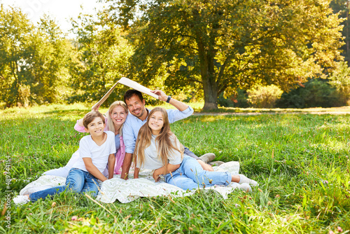 Family with roof over their heads for house construction