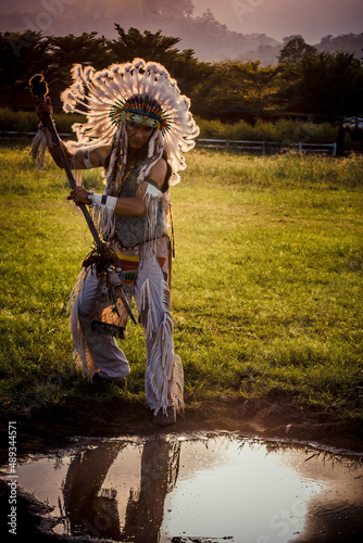Native Americans.portrait of Americans Indian man.	