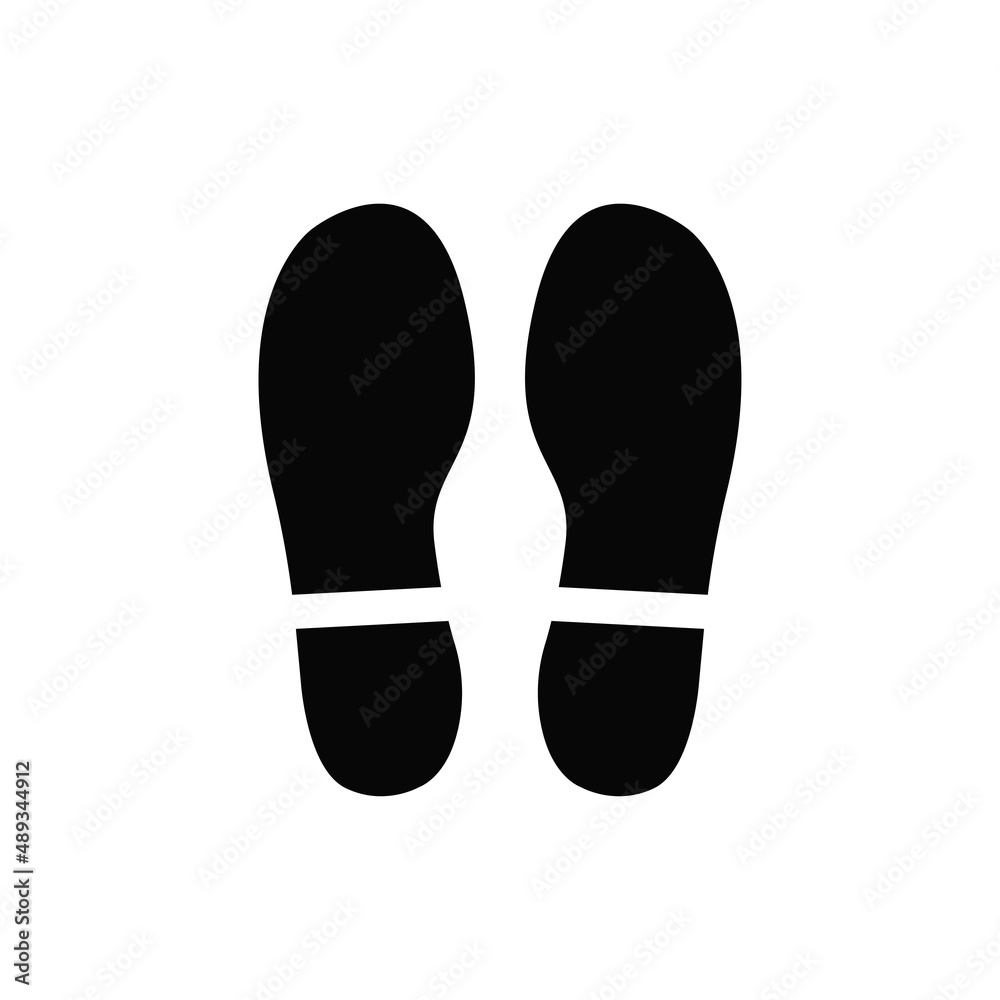 Shoe print icon vector, UI sign.