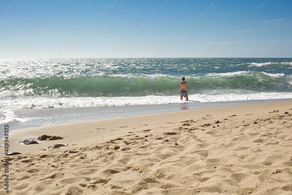 Man on the city beach - Portugal