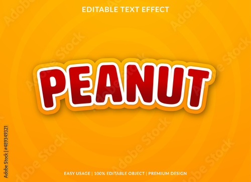 peanut text effect template with creative concept and abstract background use for business logo brand and text style 