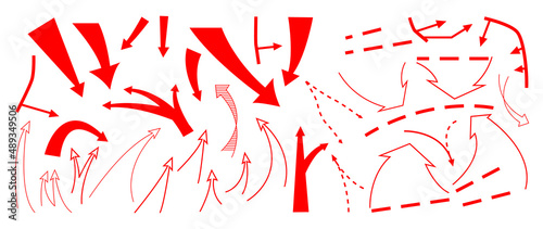 Red arrow vector set. Arrows design for infographic and map pointer.