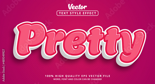 Editable text effects, Pretty Text with pink and soft color combination style