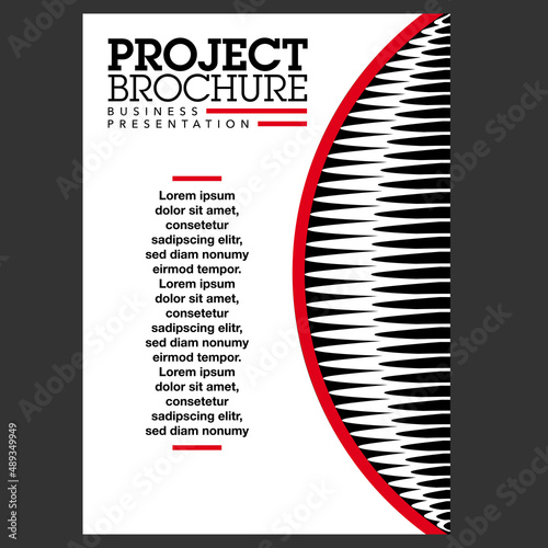 Couverture pour une brochure de projets d’affaires, avec une image de forme ovale abstraite.
