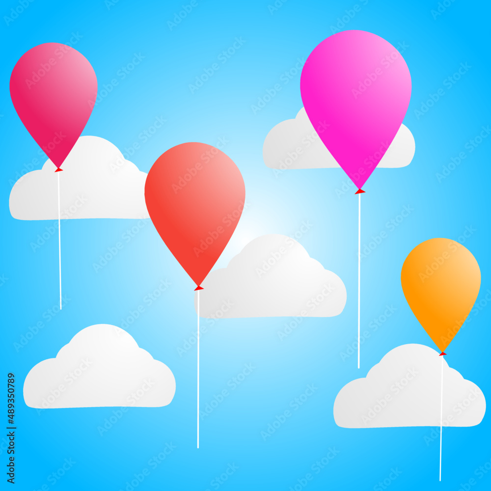 Clouds and balloons background Clouds and balloons background