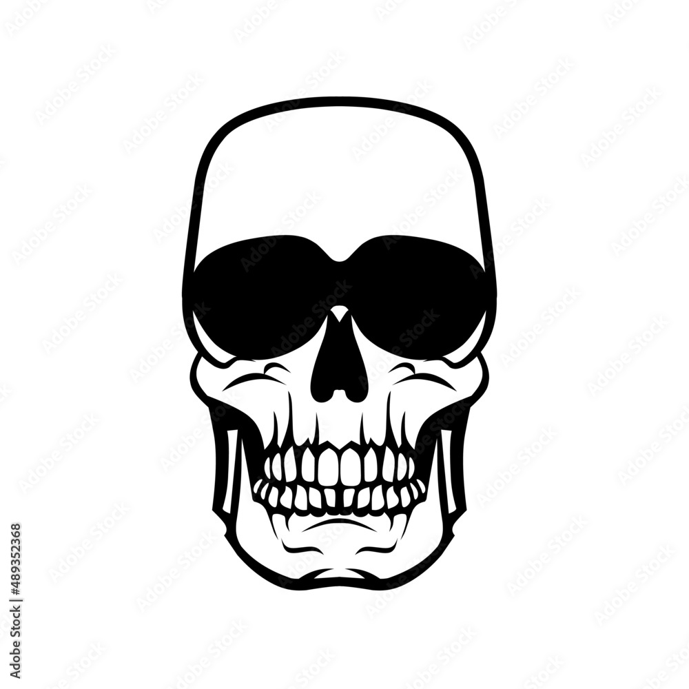 Simple and elegant skull logo icon
