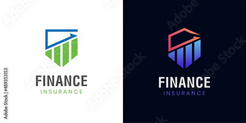 guarantee accounting finance logo combined shield icon for business marketing, success financial logo
