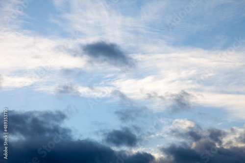 Blue Sky Morning Light Clouds Background Texture Wallpaper