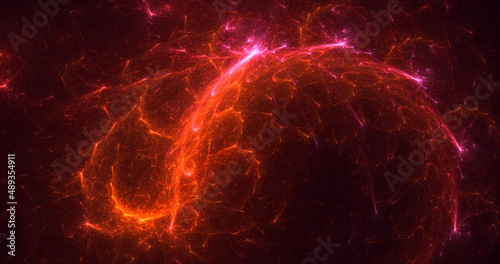 3D rendering abstract colorful fractal light background