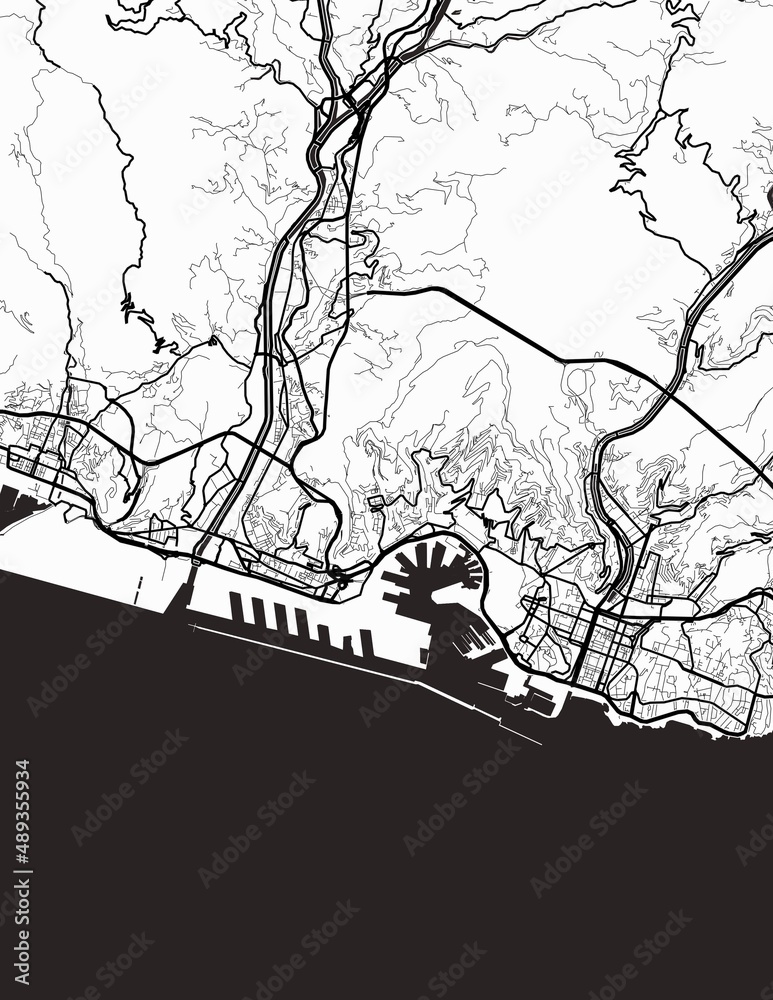 Naklejka premium Genoa Italy City Map