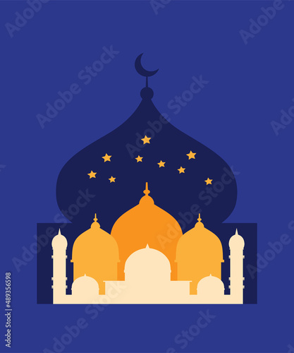 arabic mosque vector silhouette isolated vector design