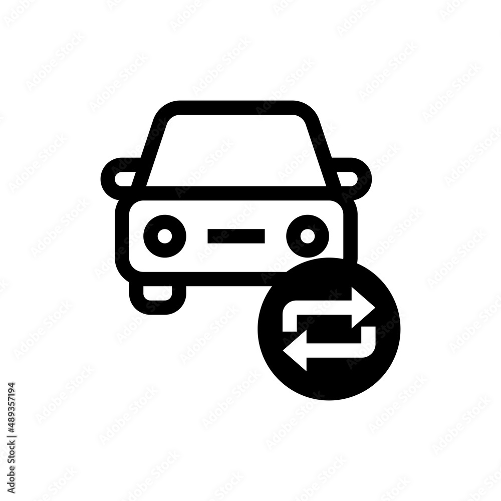 Car sharing thin line icon. Symbol of transport exchanging. Vector illustration.