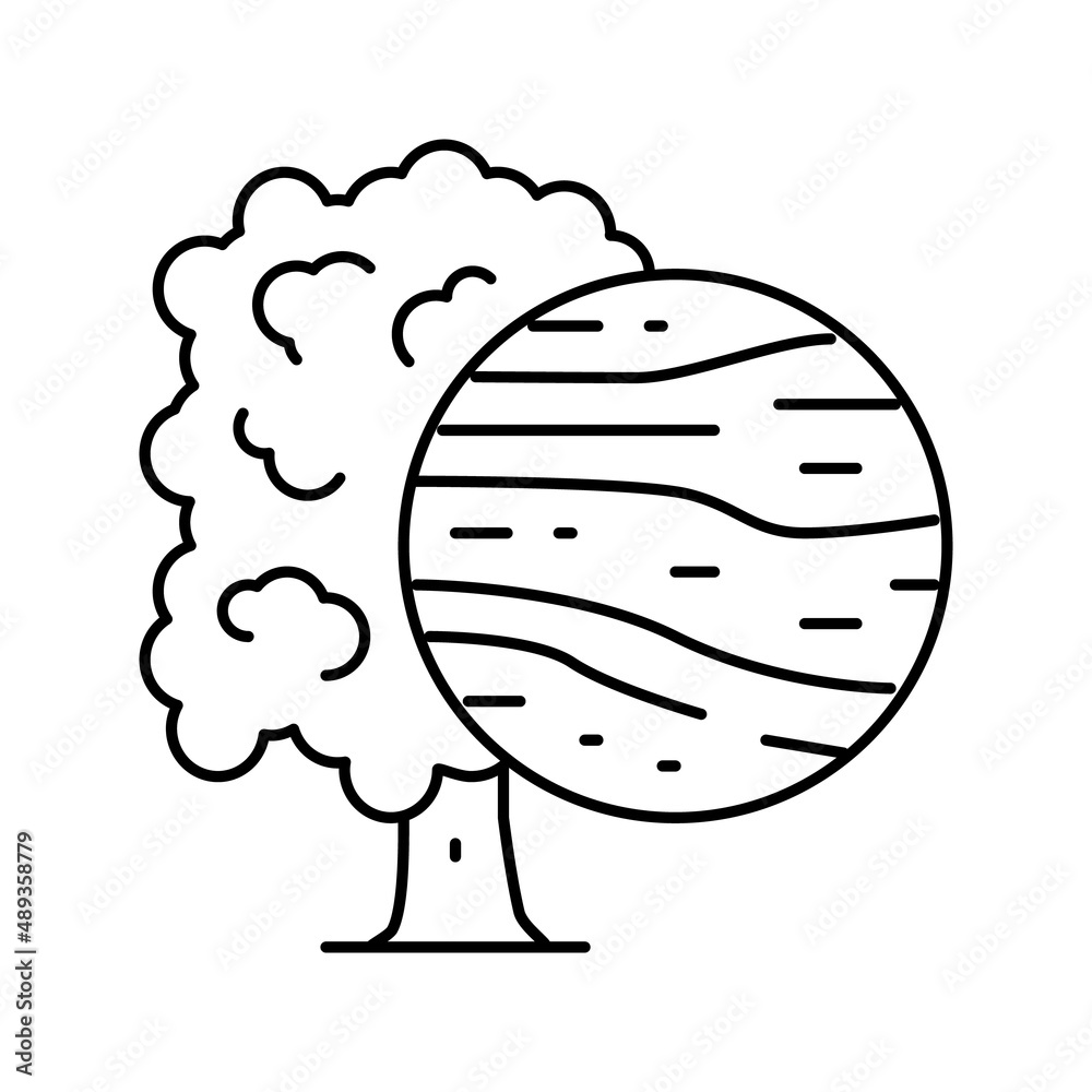 oak wood line icon vector illustration oak wood line icon vector illustration