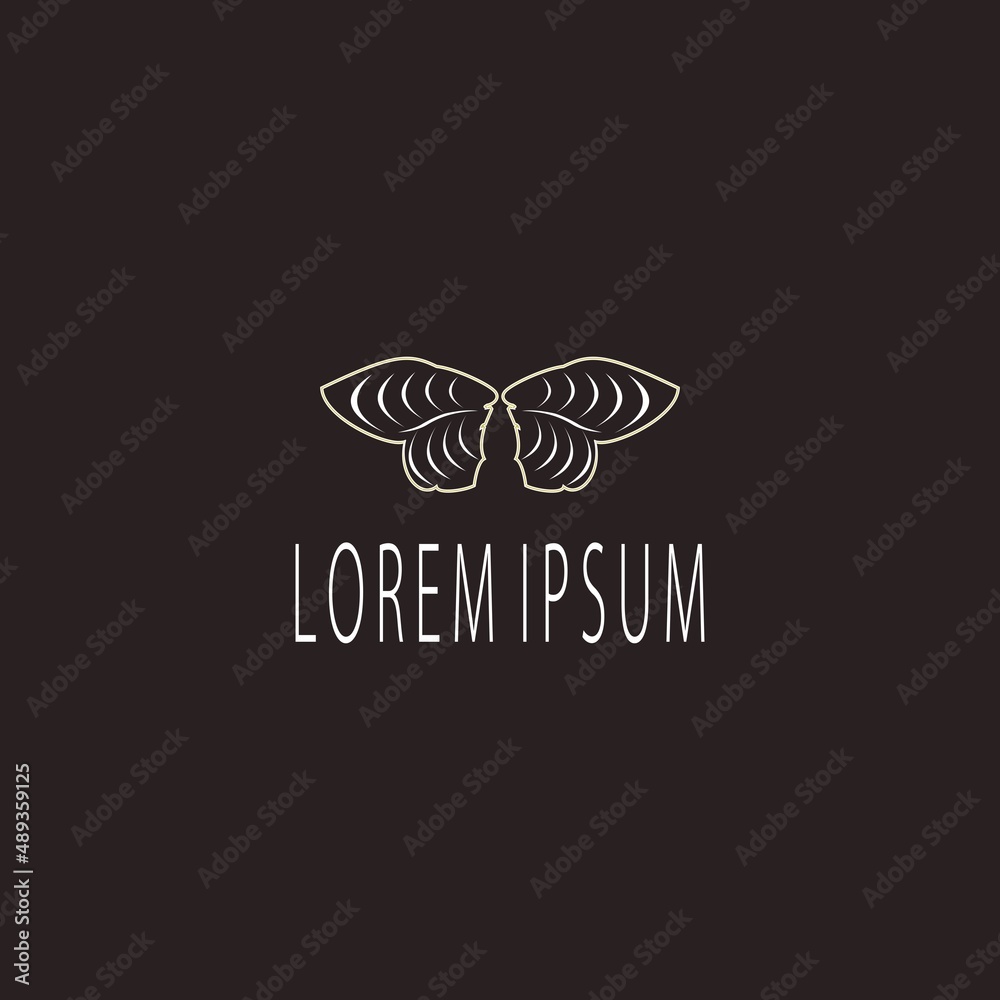 Simple logo butterfly. Vector illustration template design Simple logo butterfly. Vector illustration template design