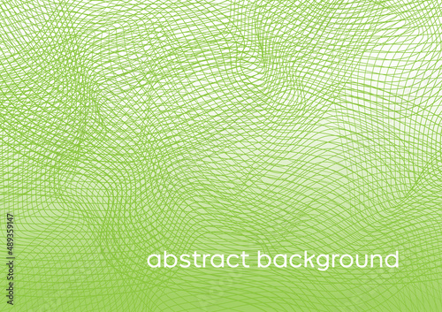 Light green airy tulle abstract background vector. 3D art wave line shape curve, soft smooth fine silk cotton pattern. Modern beautiful dynamic graphic illustration for banner, card, cover, backdrop.