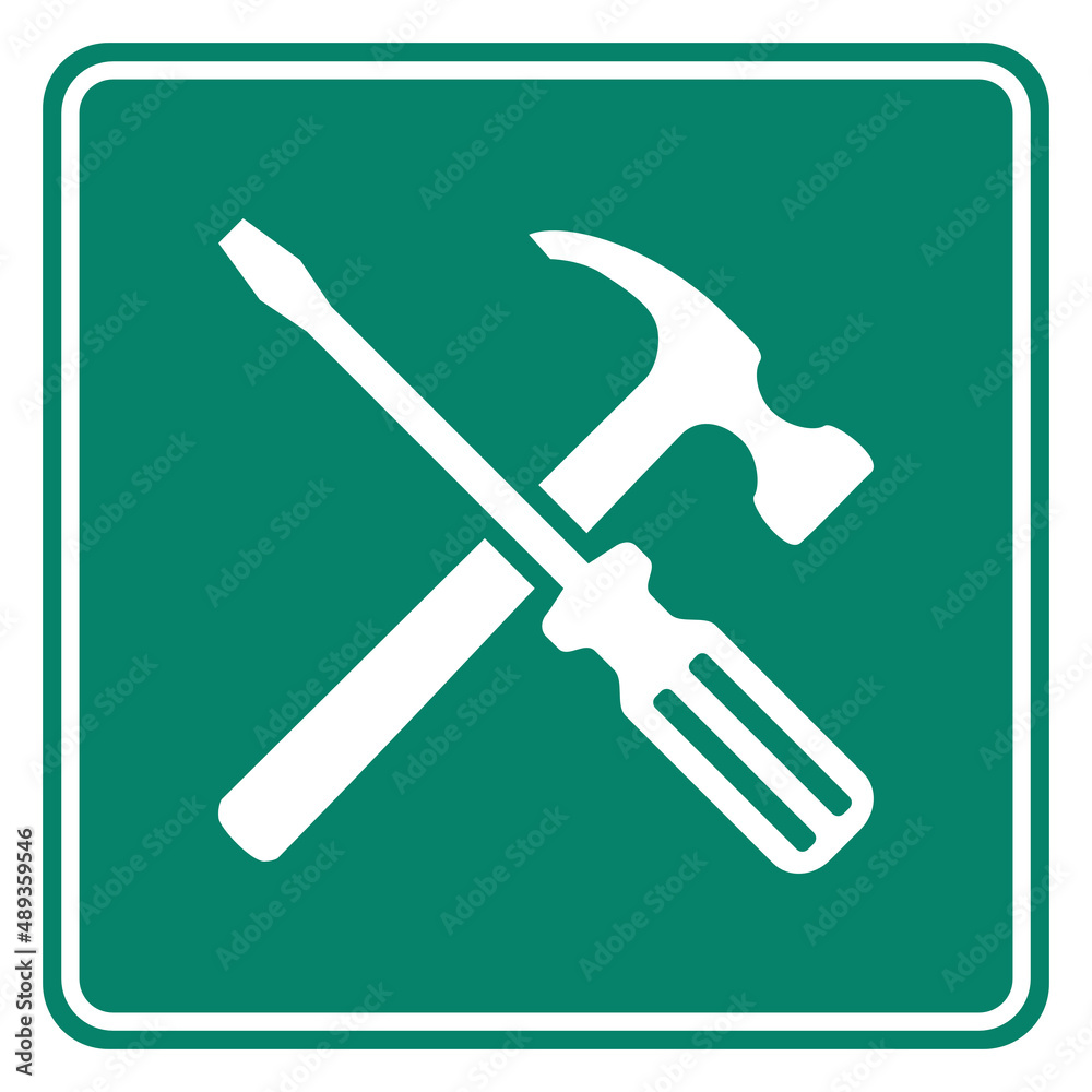 Werkzeuge und Schild Werkzeuge und Schild