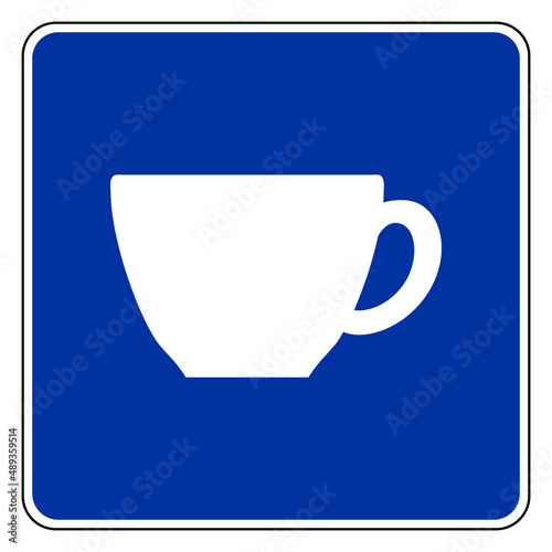 Tasse und Schild