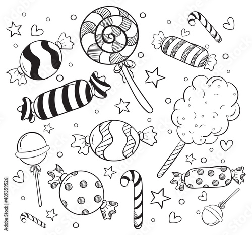 Hand drawn doodle icons set
