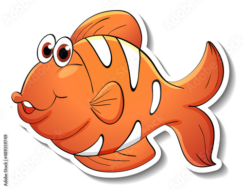 Cute fish sea animal cartoon sticker